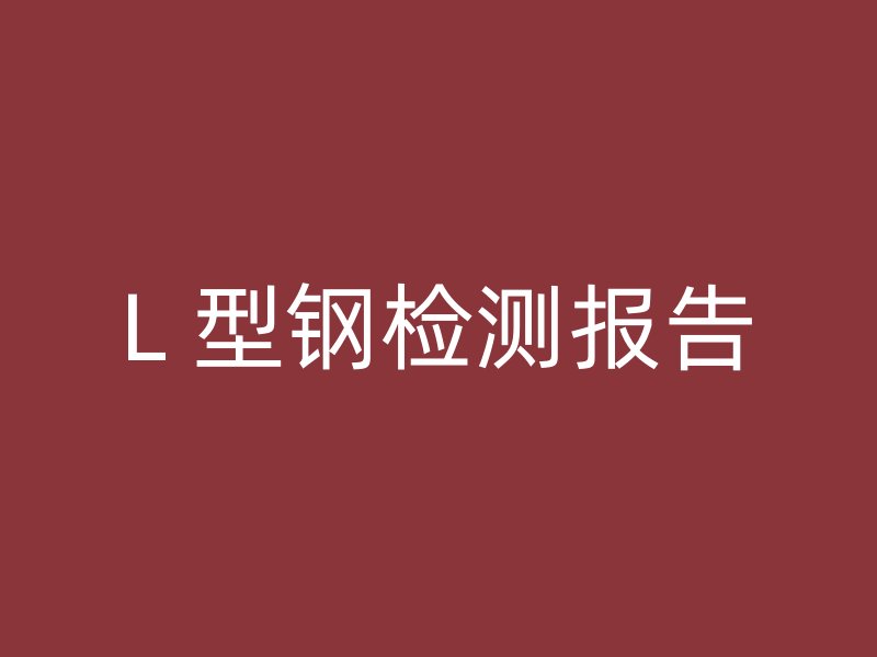 L 型鋼檢測報告