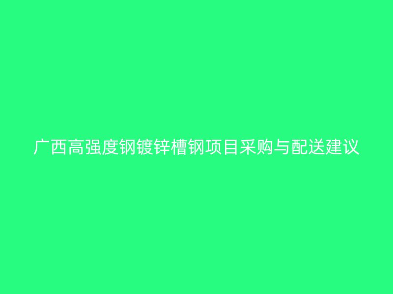 廣西高強(qiáng)度鋼鍍鋅槽鋼項目采購與配送建議