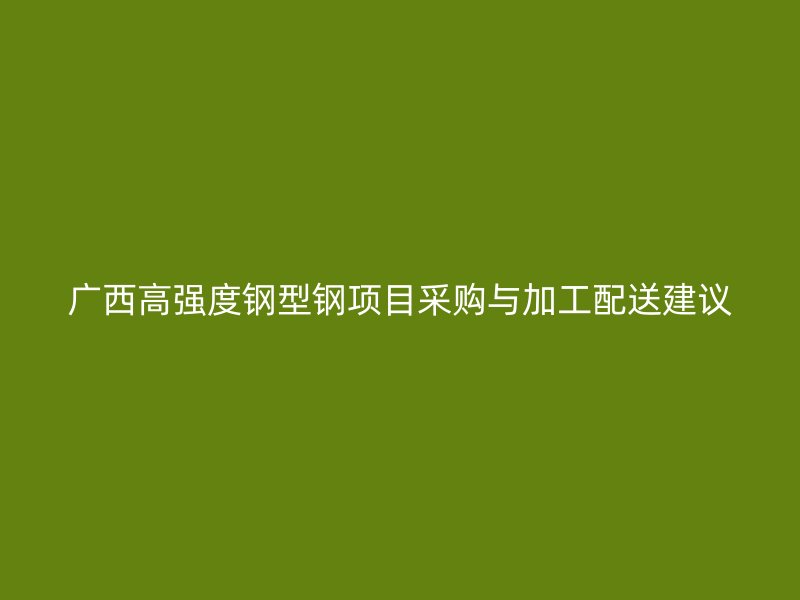 廣西高強(qiáng)度鋼型鋼項(xiàng)目采購(gòu)與加工配送建議